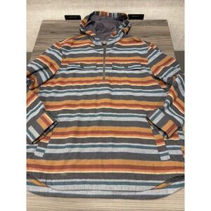 Men's LL Bean Signature Chamois Cloth Striped Slim-Fit Hoodie Pullover XLR